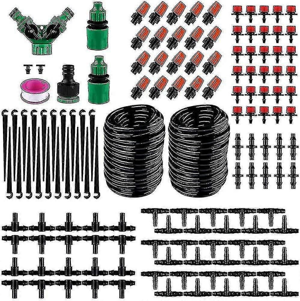 Garden Irrigation System. 20m/65ft Micro Drip Irrigation Kit Automatic Adjustable Watering