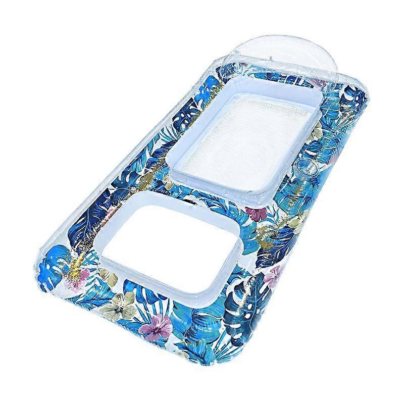 Tropical Leaf Inflatable Pool Float Lounge with Mesh Seat