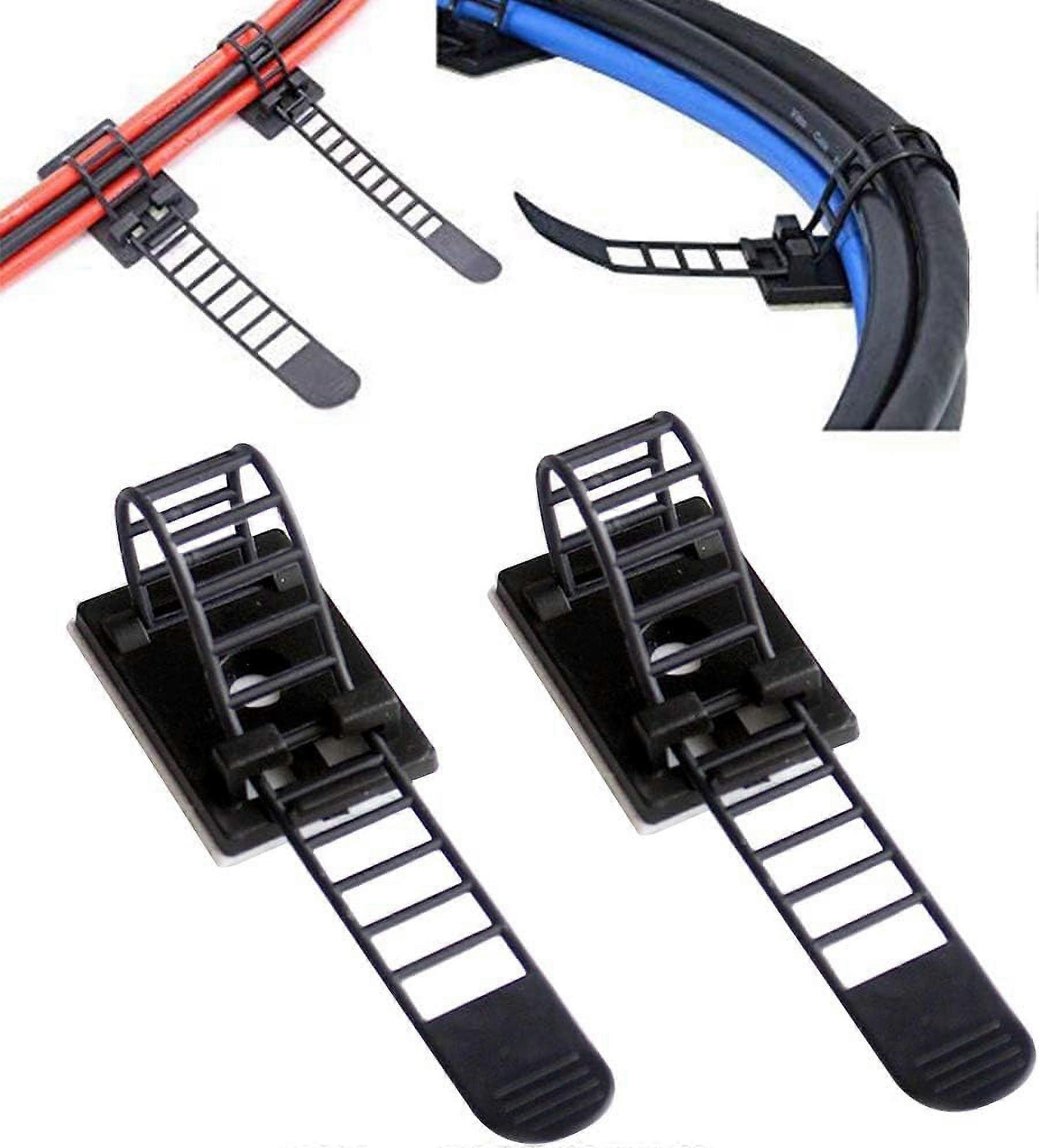20 Adjustable Self-Adhesive Cable Ties, Cable Clips, Cable Clamps, Cable Holders, Cable St