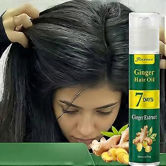 Ginger Hair Care Essential Oil 7-Day Strengthening Scalp Serum, Plant-Based Squalane, Controls Oil and Removes Dandruff, Spring-Fresh Scent, 15ml