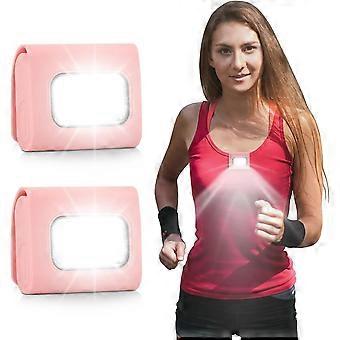 2 Pack Safety Jogging LED Light, Water Resistant, 4 Modes, USB Charging, Strong Magnetic Clip for Night Running, Walking, Hiking