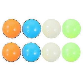 8 Stück 45 mm klebrige Bälle für Kinder, leuchtende Stressbälle, Spielzeug