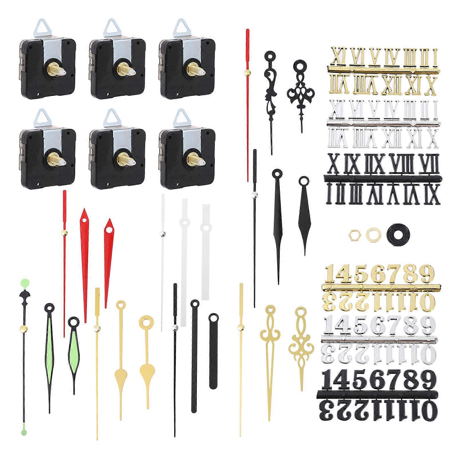 6 Sets DIY Clock Movement Replacing Clock Pointer Practical Clock Movement Number