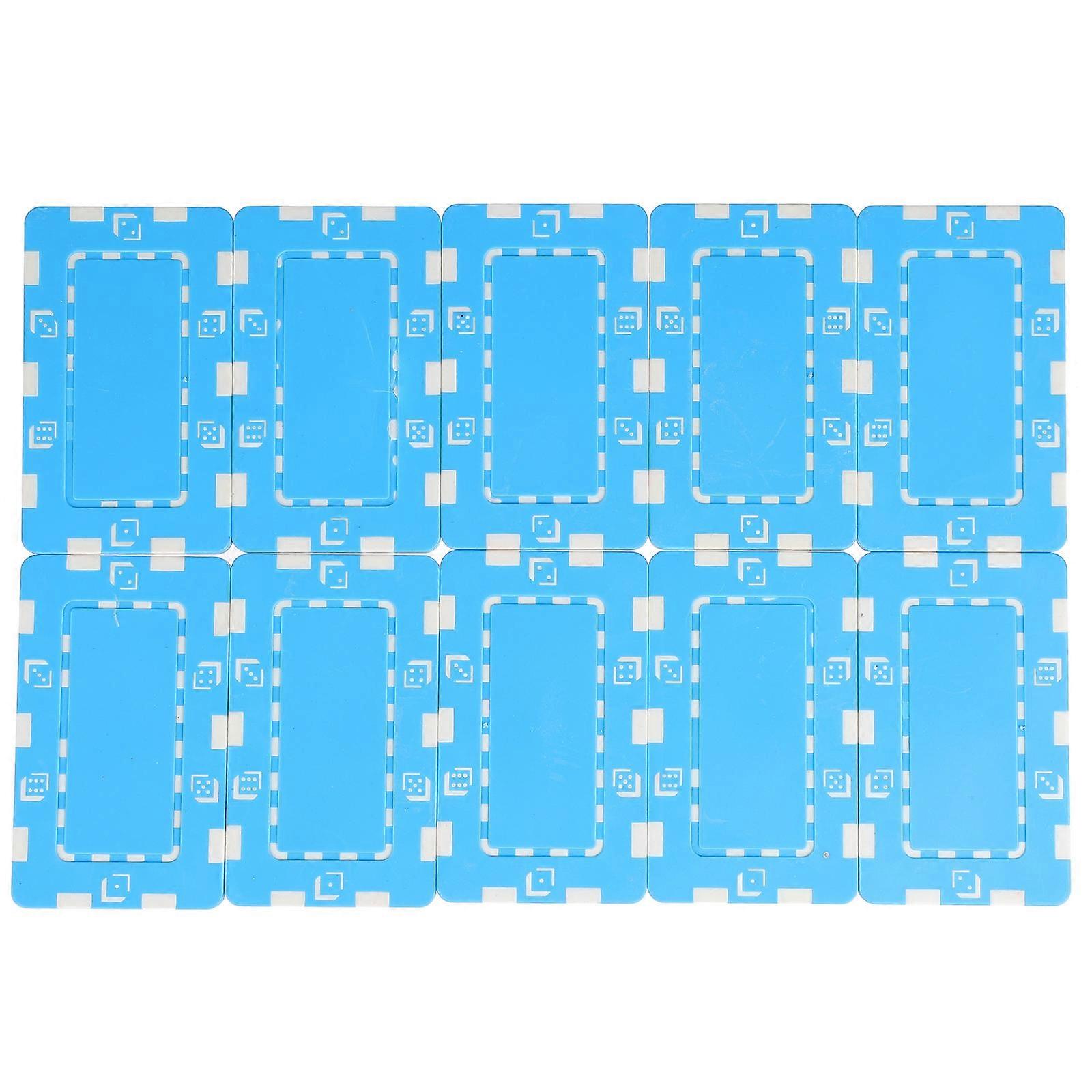 Poker Chips Rectangular Game Chips for Game 10Pcs Blue