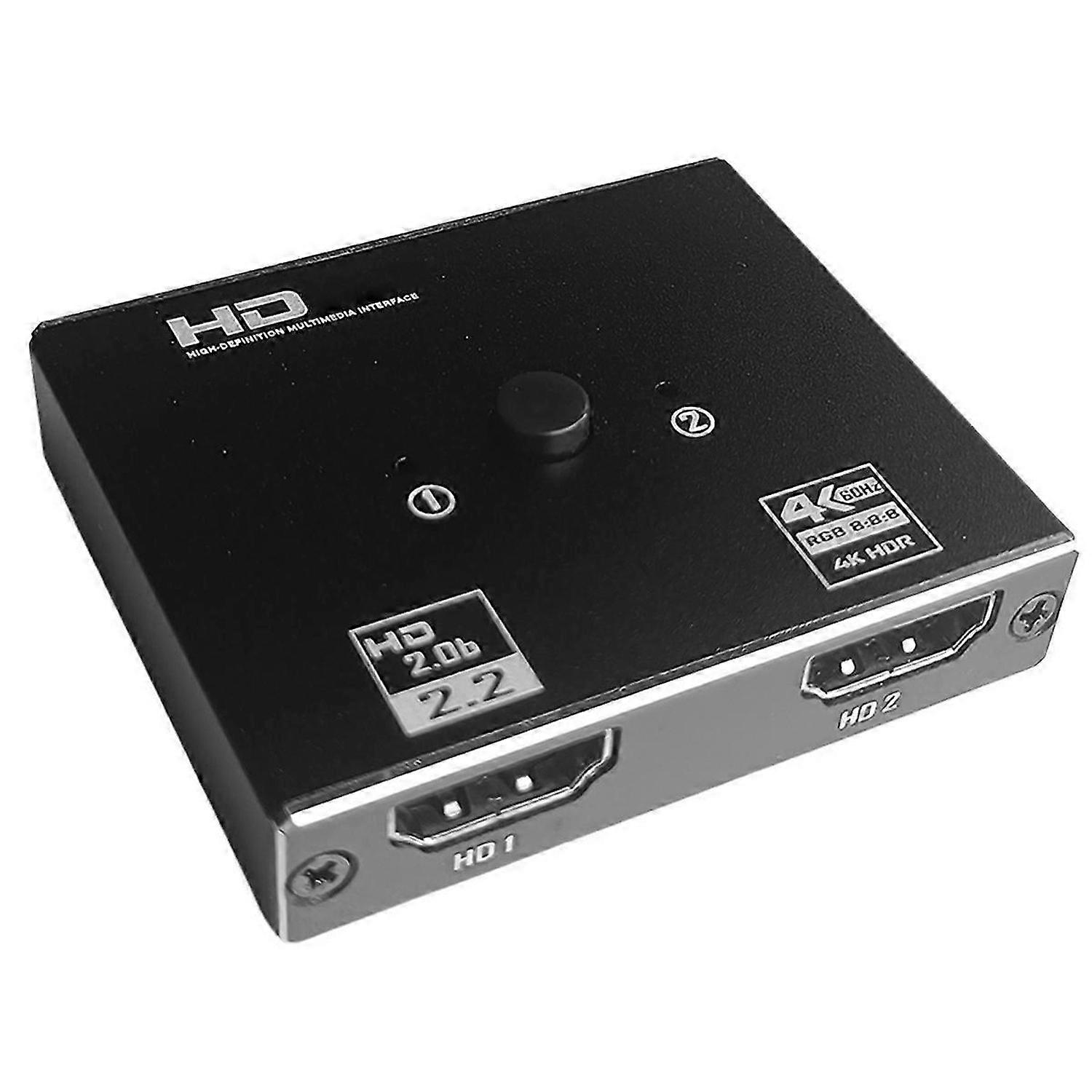 4K 60Hz -Compatible Switcher Splitter Bi-Direction 1x2/2x1