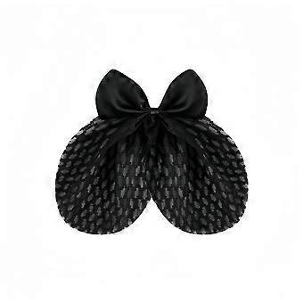 Black Vintage Lace Bow Hair Clip for Women, French Style Hair Claw with Ribbon and Smooth Metal Grip