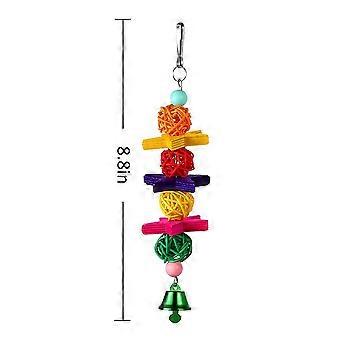 Parrot Toys 7Pcs Wooden Bite Toy Bird Articles for Cage Fun