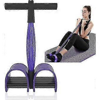 Bauchmuskeltrainer-Sit-up-Gerät mit Bodybuilding-Expander und 6 elastischen Schläuchen für ein Ganzkörpertraining (styrq)