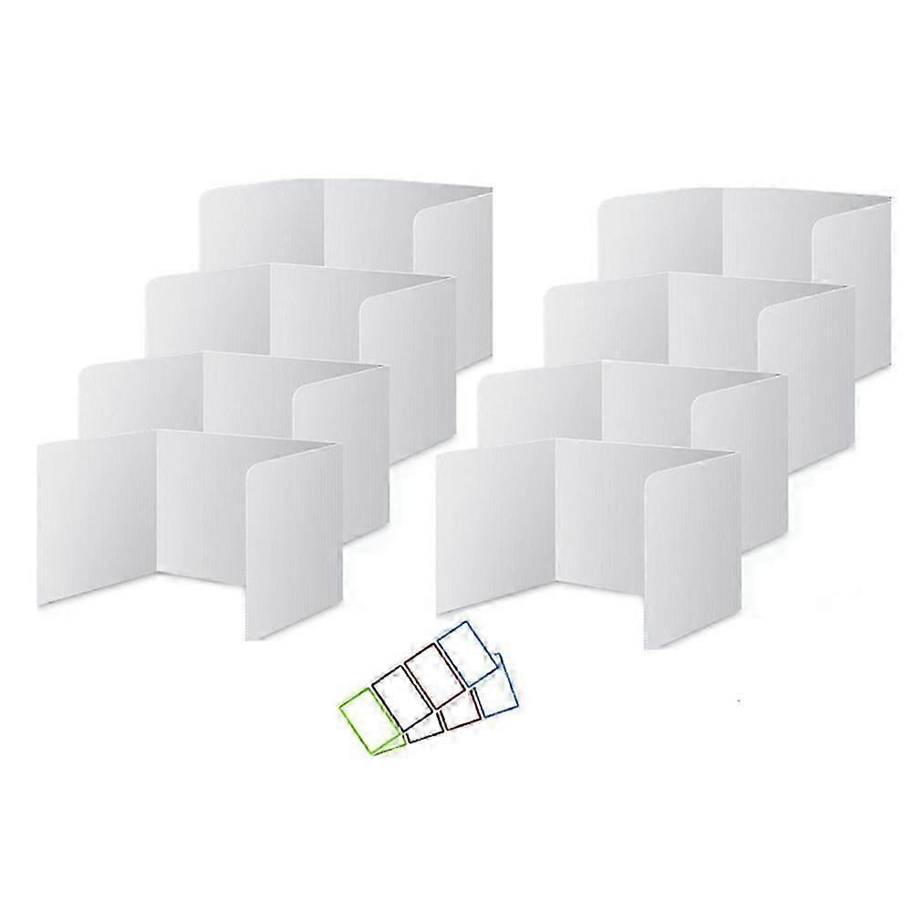 8 Pack Desk Dividers compatible with Students, Waterproof Plastic White