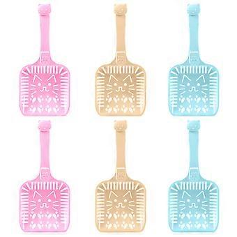 Pet Litter Scoop for Cat Waste 6Pcs Plastic Random Color