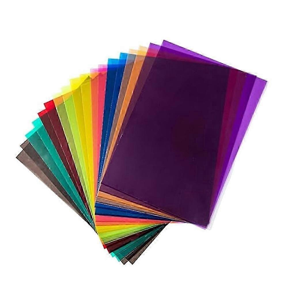Feuilles PVC colorées A4, lot de 18, 9 couleurs, pour loisirs créatifs, bureau, gélatines de lumière pour la photographie et projets éducatifs COS