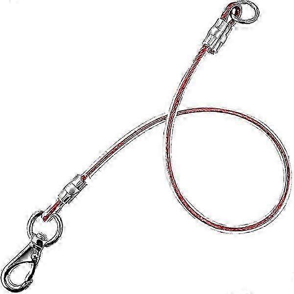 Chew-Proof Dog Leash Extension, 27" Red, Compatible with All Leashes, Collars &