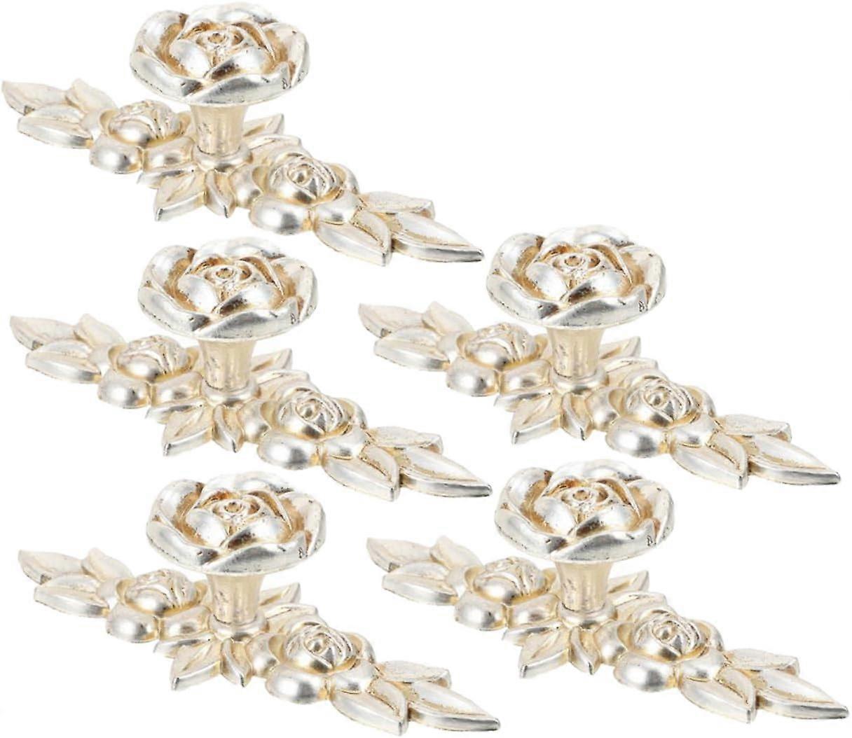 5 Pack Rose Cabinet Knobs Flower Drawer Knobs Vintage Cabinet Knobs Cabinet Pulls