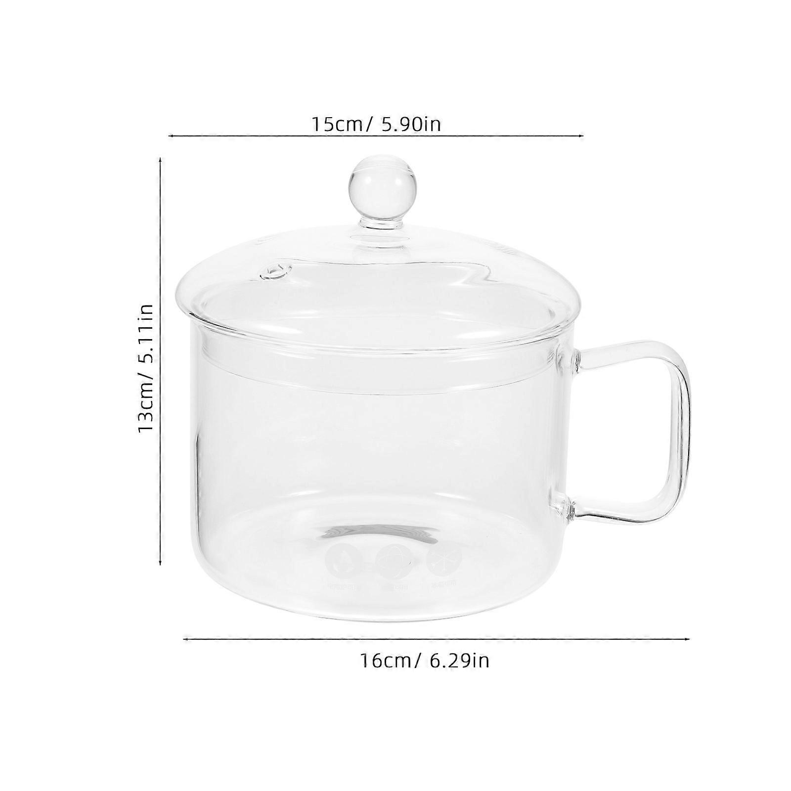 Glass Cooking Pot Multi-Function Open Fire Heating Pot for Home Use 1500Ml