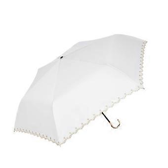 Compact Travel Umbrella White Lightweight Windproof Folding Design with Water‑Beading Canopy and Alloy Handle