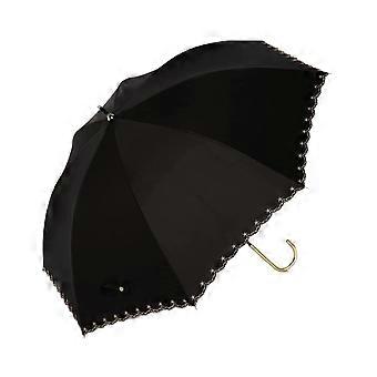 Windproof Large Stick Umbrella Black with Durable Frame, Allweather Sun Rain Protection, Manual Open
