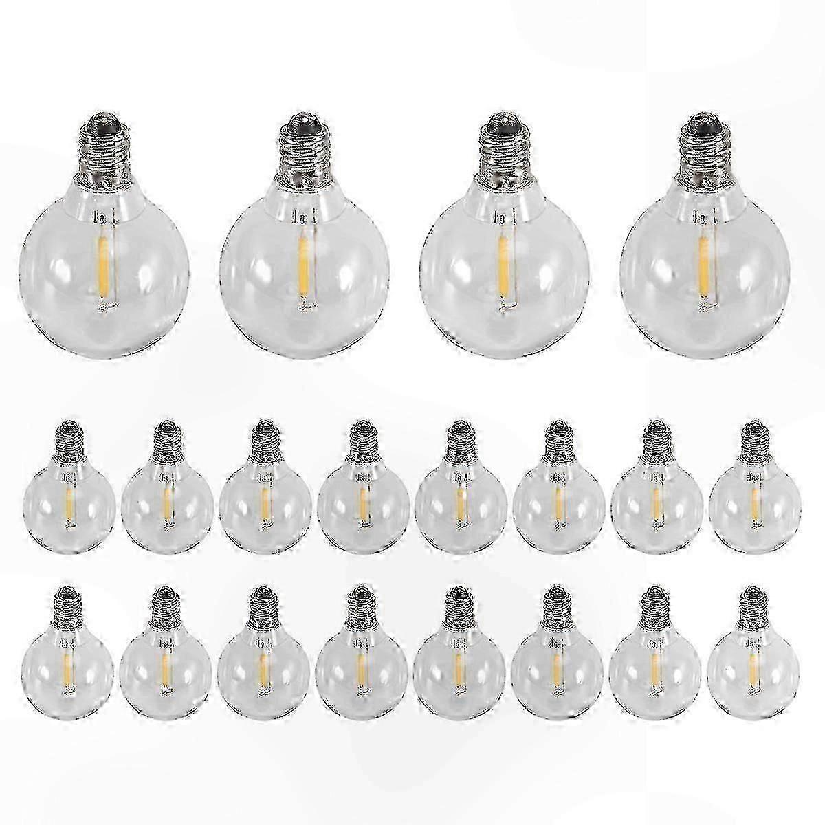 20-Pack E12 Base G40 LED Globe Bulbs, Durable Shatterproof Design compatible with Solar String Decorative Lighting Solutions-Good