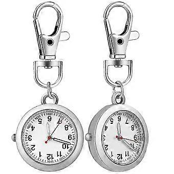2-pack pocket watch keychains with buckle. Wristwatches. Nurse watches compatible with men and women.