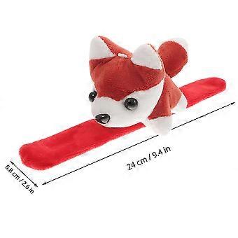 Red Animal Slap Bracelet Dog Design for Decoration 2Pcs Plush Toy