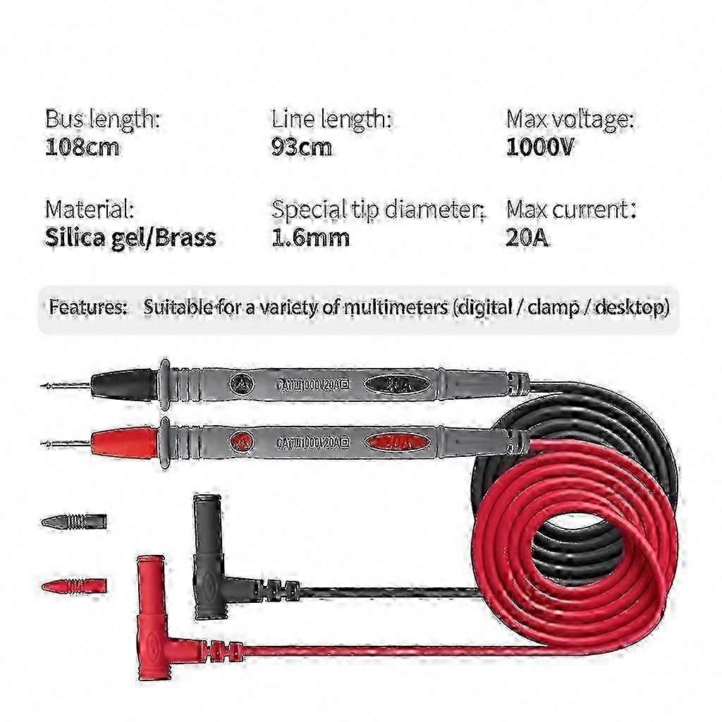 Precision Multimeter Test Leads Kit with Sharp Probes for Accurate Electrical Measurements