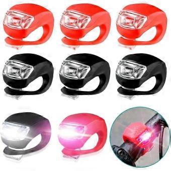 8 Stück Fahrradlichter, wasserdichte LED-Klemmlampen aus Silikon, vorne und hinten für Fahrräder – geeignet für Mountainbikes, Trekkingräder und Rennräder (schwarz, rot) - bj.