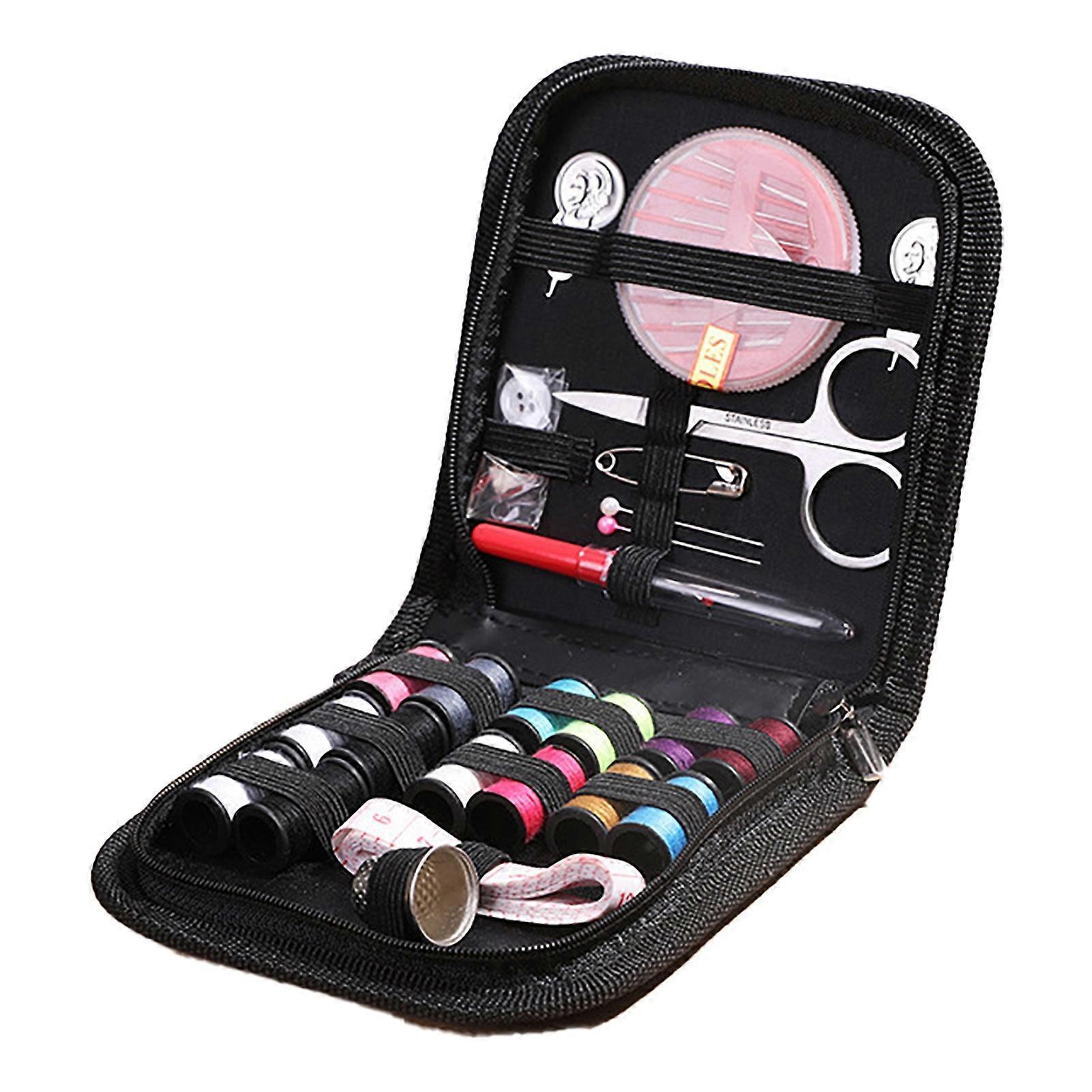 Fabric-Cased Portable Sewing Kit Set