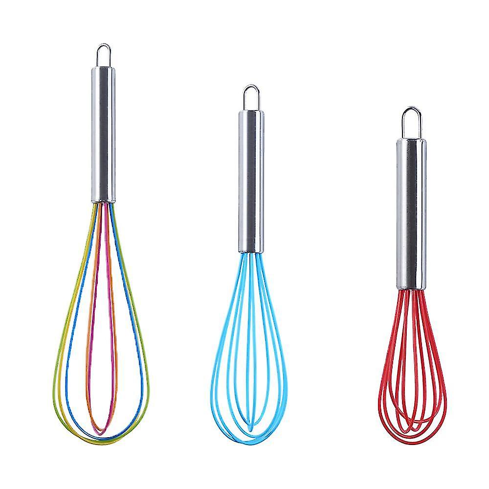 3pcs Very Sturdy Kitchen Silicone Whisk Balloon Wire Whisk