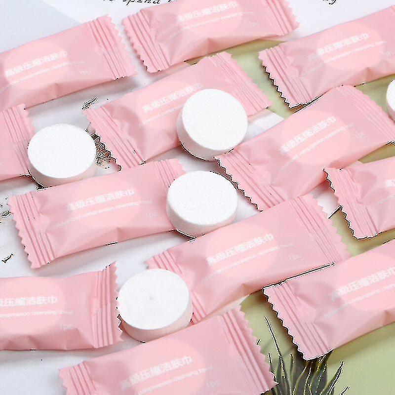 Serviettes en coton de voyage comprimé, serviettes magiques serviettes faciales portables serviettes souples lingettes nettoyantes parfaites (100 compte)