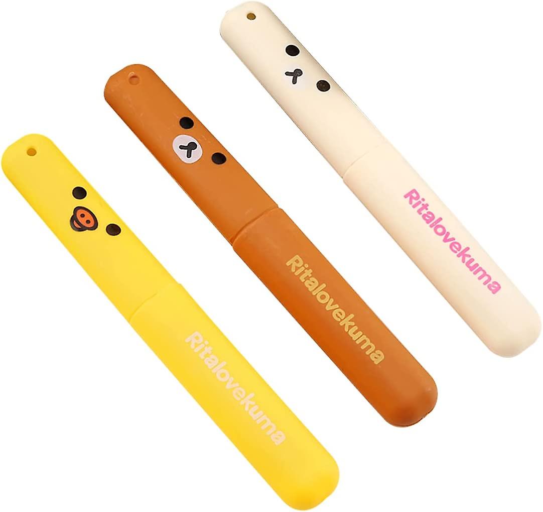 3 Pack Toothbrush Travel Case - For Camping, Home, School, Work