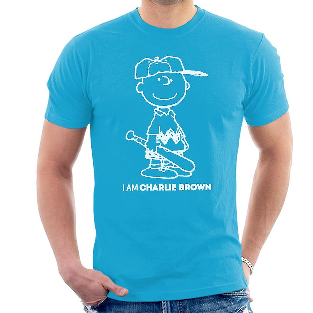 Peanuts I Am Charlie Brown White Text Men's T-Shirt