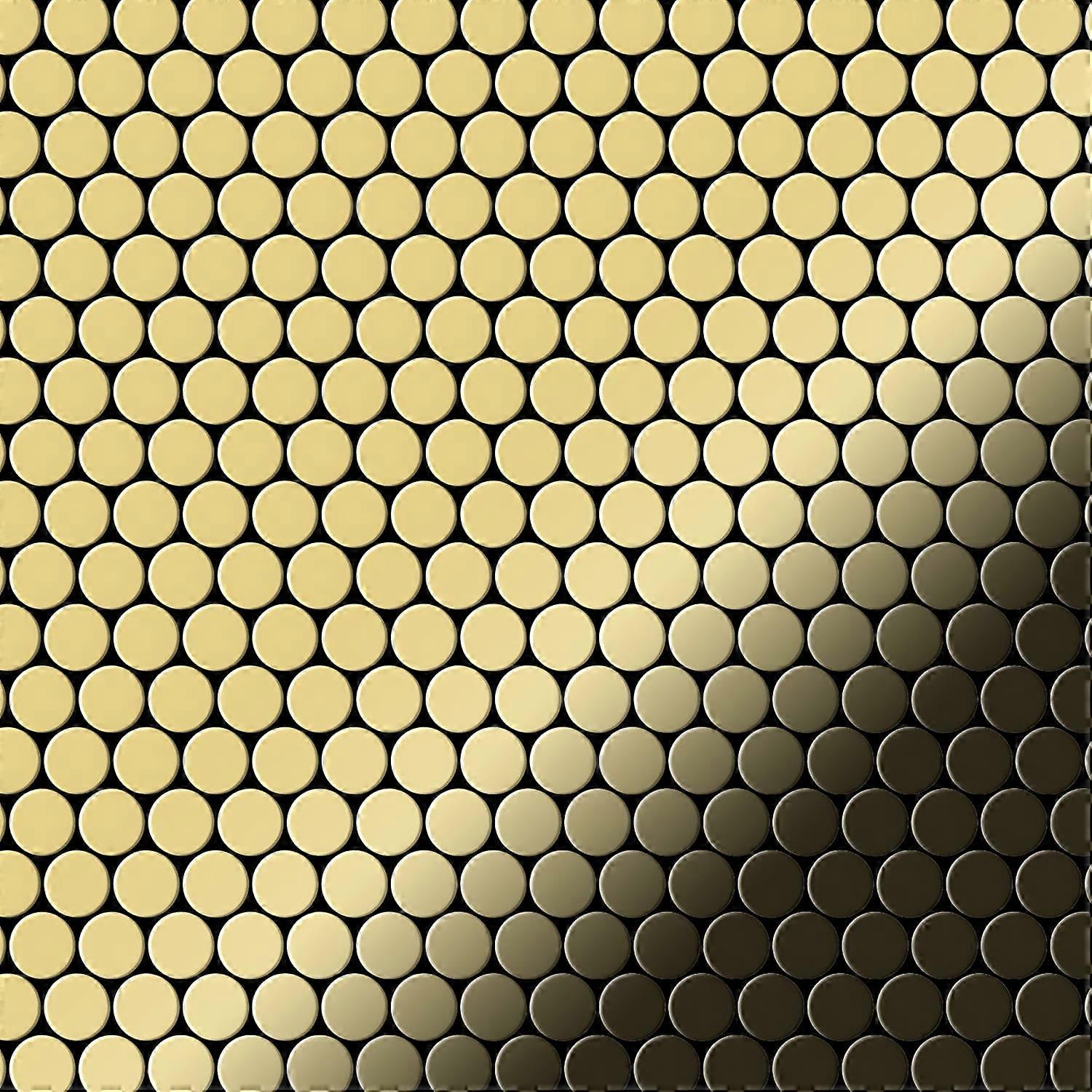 Mosaïque métal massif Carrelage Laiton laminé doré Grosseur 1,6mm ALLOY Penny-BM 0,92 m2