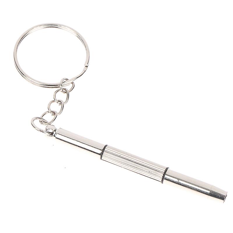 1pc 3 en 1 Kit de réparation Outils Porte-clés en acier inoxydable portable tournevis