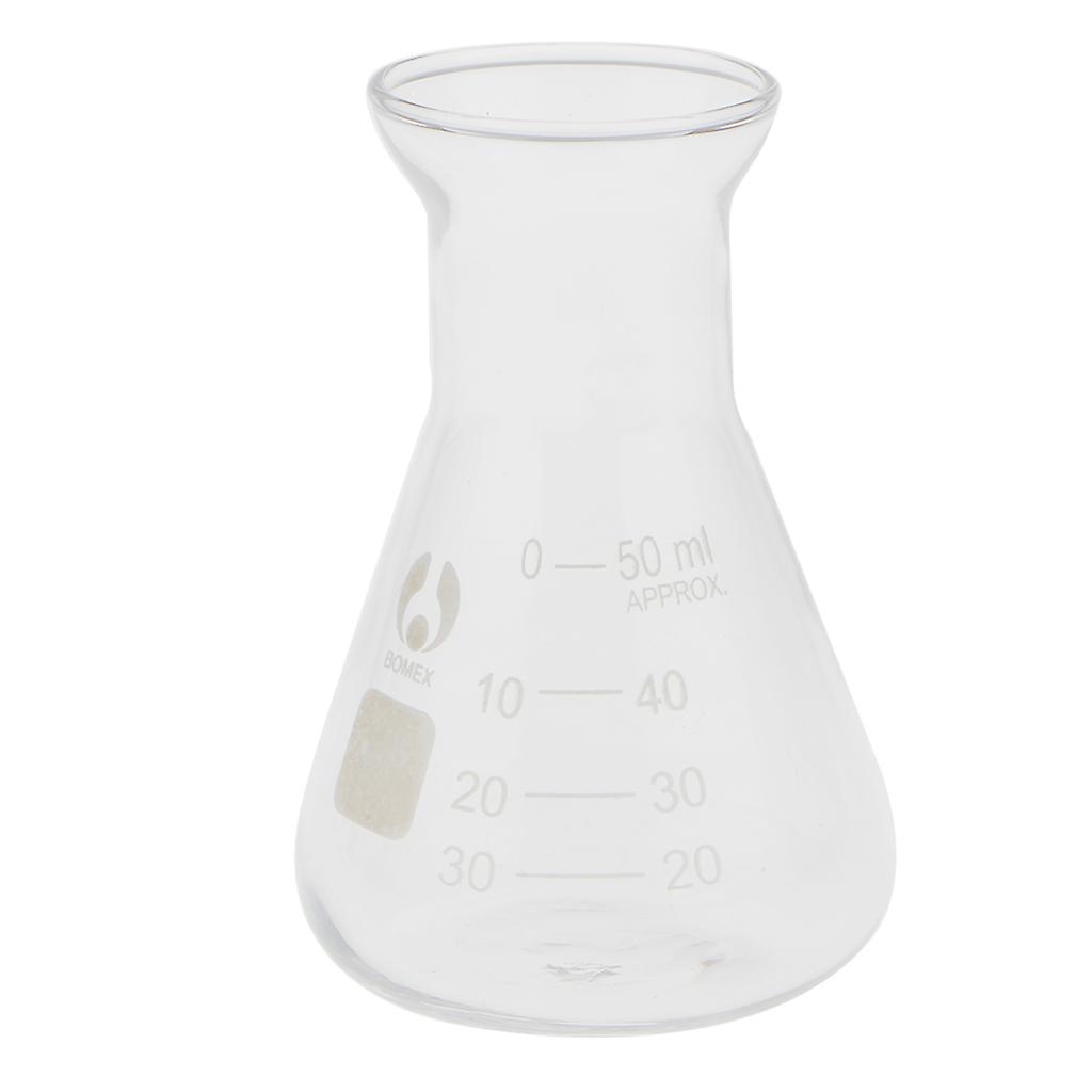 Graduated Borosilicate glass conical Erlenmeyer flask Chemistry Lab 50ML