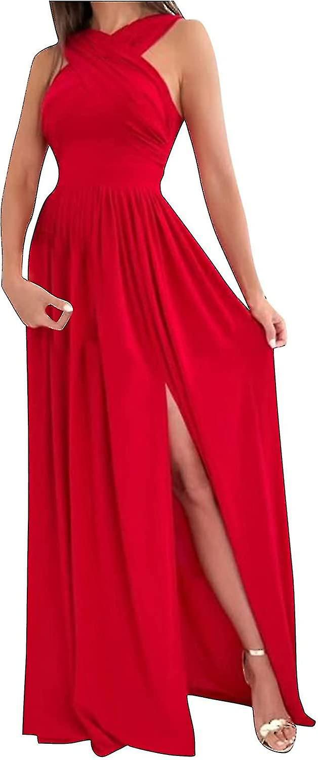 Été Femmes Es Décontracté Maxi Sans manches Élégant Split Long Es Party S-2XL