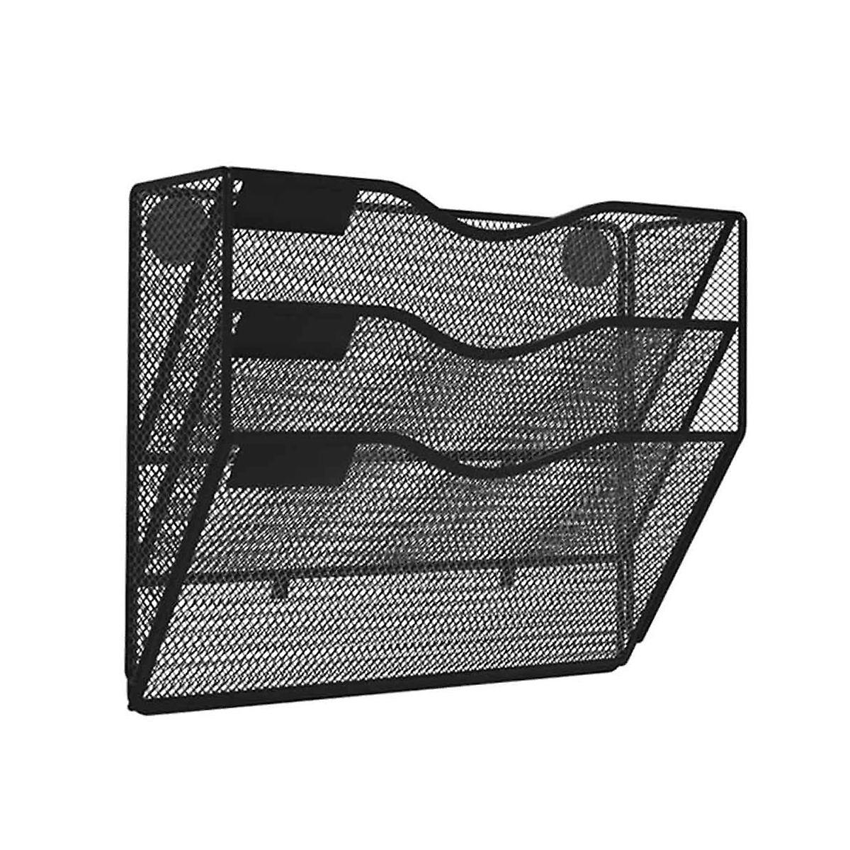 3 Tier Magnetic File Holder No Drilling No Mounting Magazine Organizer Cabinets Mail Folder for Ref
