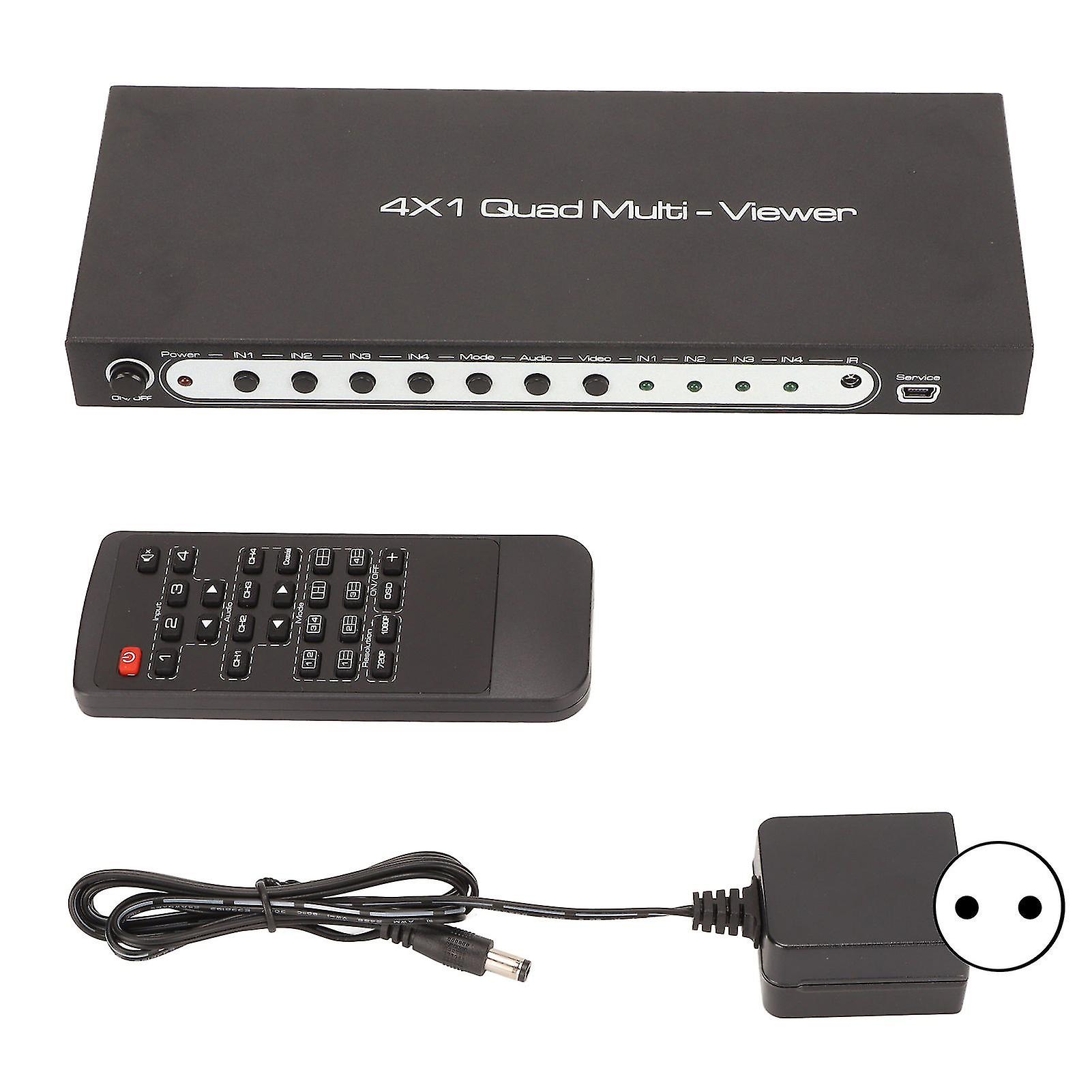 Quad HDMI Multi Viewer - 4 Inputs to 1 Output, Full HD 60Hz, Universal Voltage EU Plug