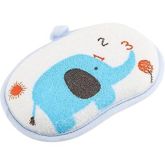 Badborstel schoon babybad spons absorberend zacht hoge elasticiteit spons olifant patroon schattig katoen voor baby's douche spons comfortabel (blauw) (1 stuks)