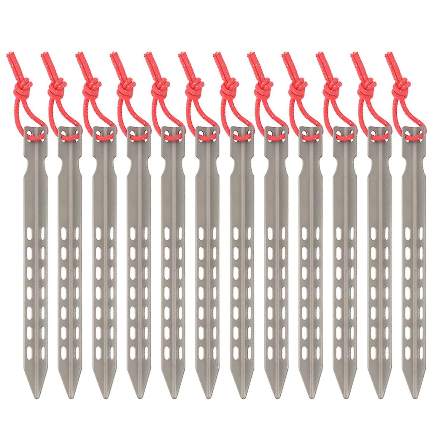 Lixada 6/8/12 Pack 6.5 Inch Ultralight V-Shaped Titanium Alloy Tent Stakes Windproof Outdoor Camping