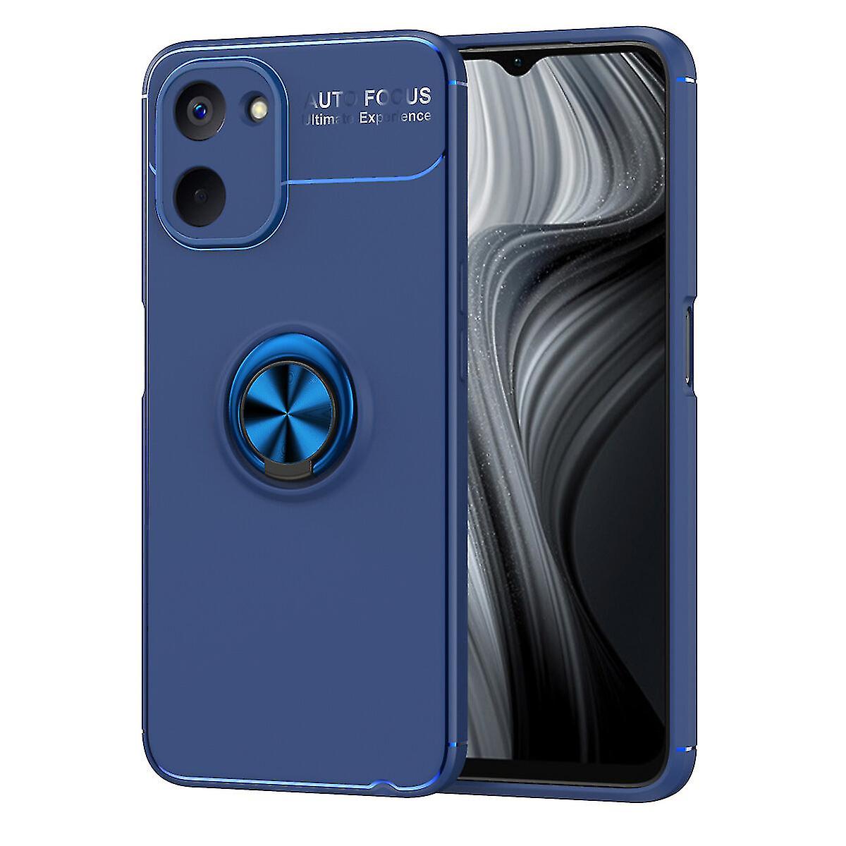 Minimalist Soft Gel Case With Metal Ring Stand - High-quality, Shockproof, Non-slip - Oppo Realme V20
