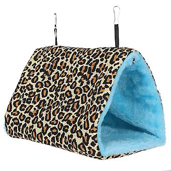 Soft Bird Hammock Bed House Warm Pet Hanging Nests Tent Hut Cage Pad for WinterL Animal Print