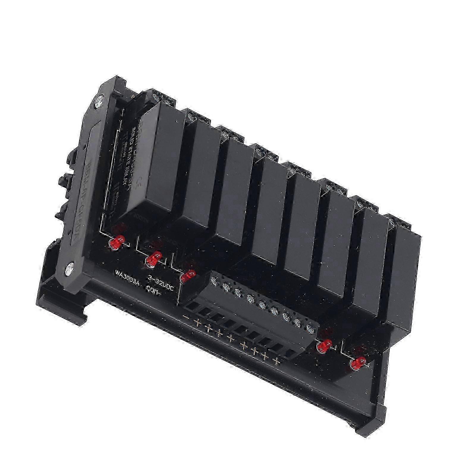 Ouitble SSR Module 8 Channel Solid State Relay Module, DIN Rail Installation, 3-32VDC Input, 5-8A, 24-480VAC Load, SSR Module