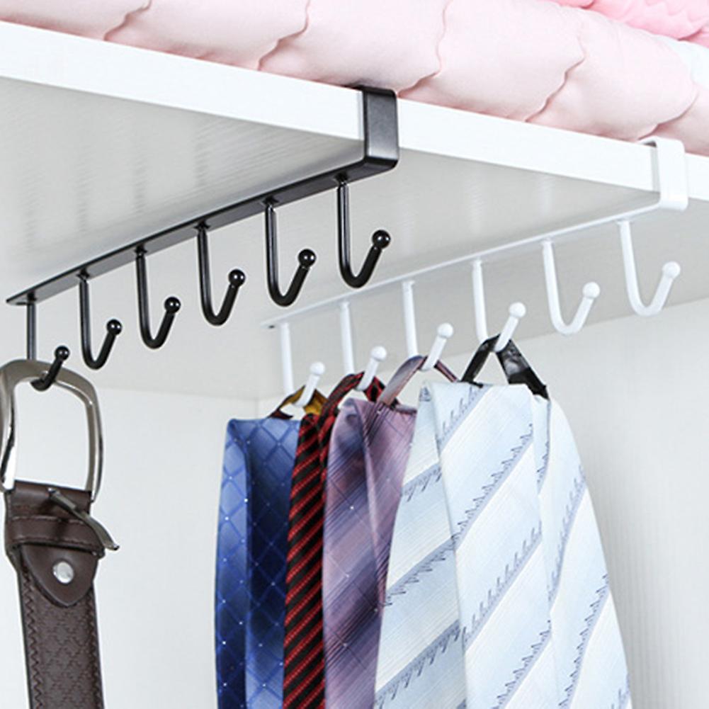 Under Cabinet Hanger Rack with 6 Hooks Kitchen Cupboard Storage Shelf Hook