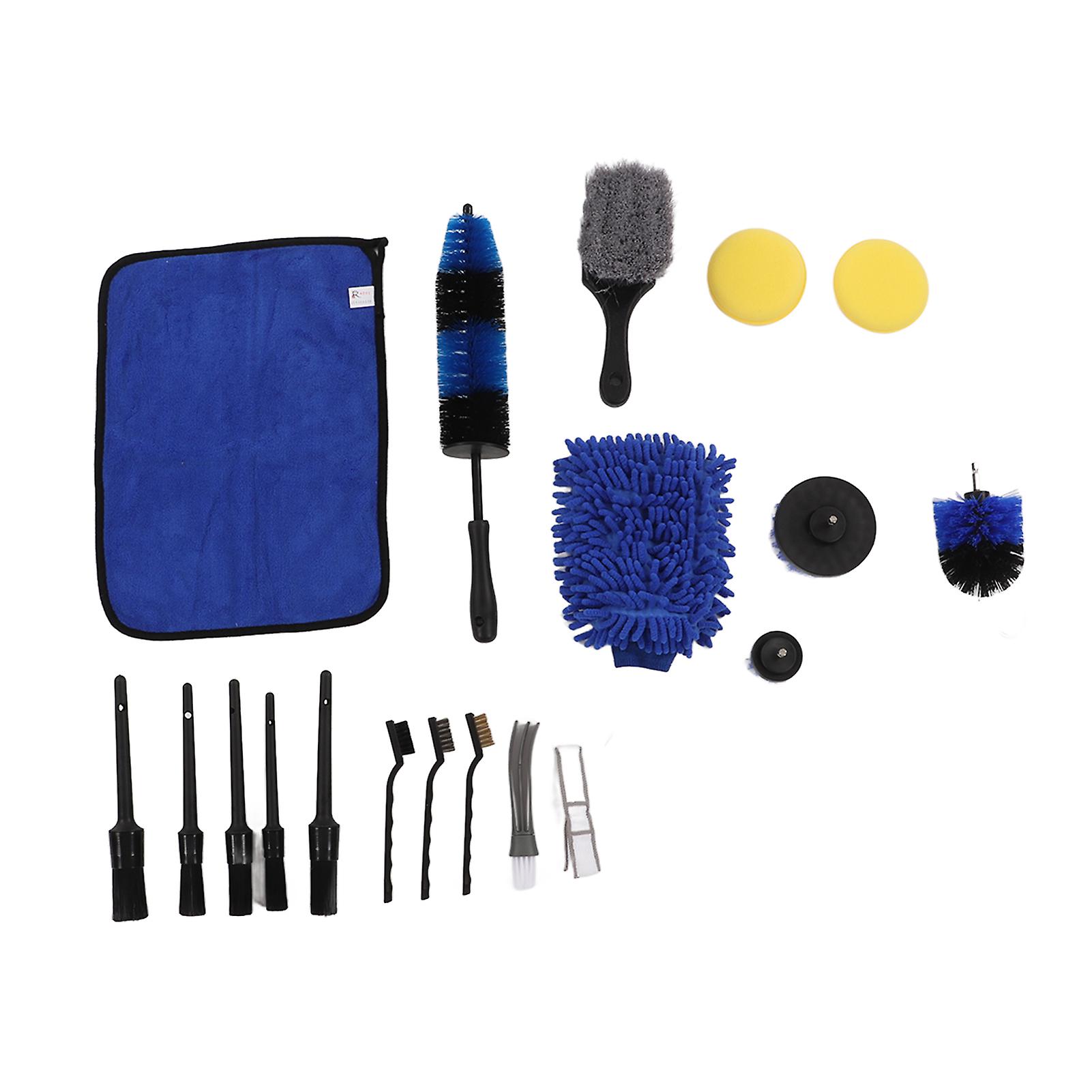 Kit d’outils de nettoyage 18pcs pour l’esthétique automobile et l’application de cire