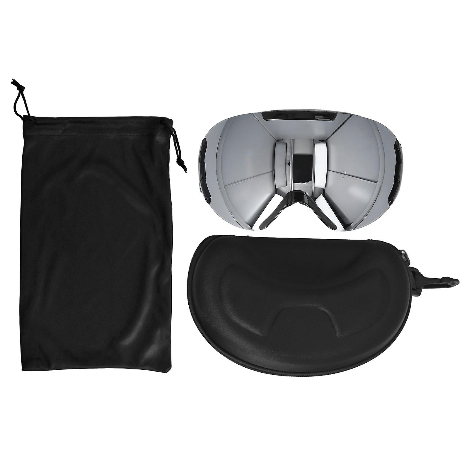 Ski Goggles PE Coated Lens Anti Fog Double Layers Adjustable Frameless Skiing Accessories for Snowmobiling,Suitable for men