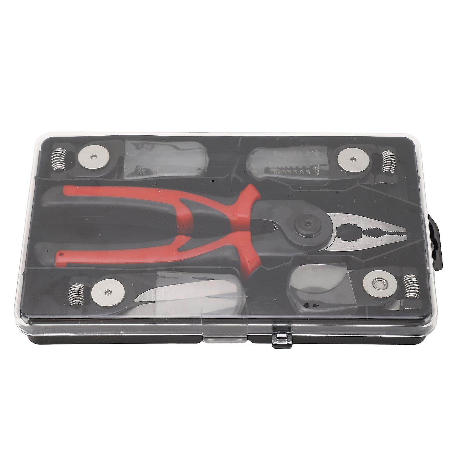 Fyearfly 5 in 1 Cable Plier, Multifunctional Versatile Head Pliers Changeable Electric Net Wire Cutting Stripping Pliers, for Home Repair
