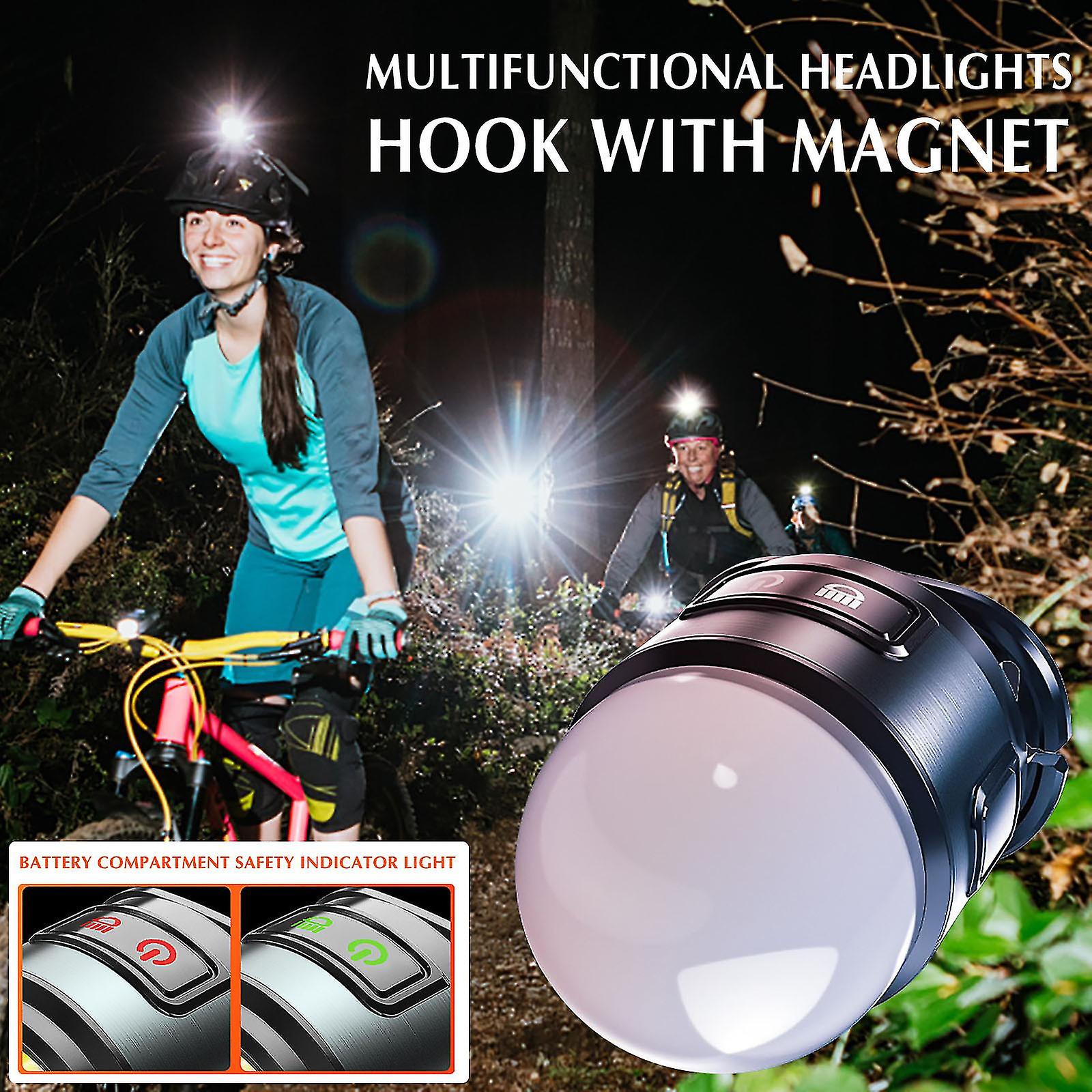 Multifunctional Headlights With Magnet Hooks, Cap Clips, Camping Lights, Work Lights, Strong Flashlights X