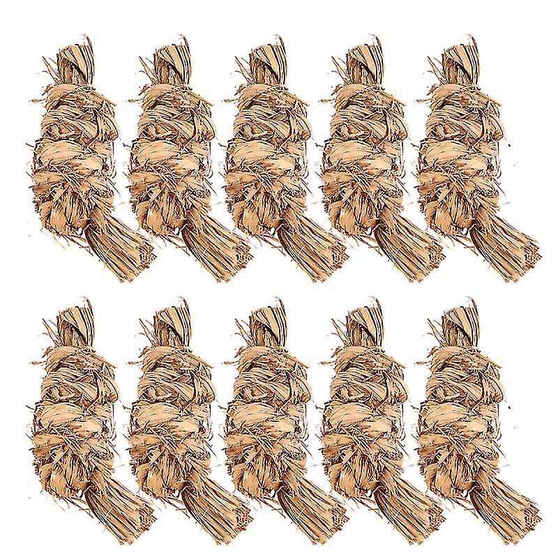 10pcs Pet Straw Rope Toy