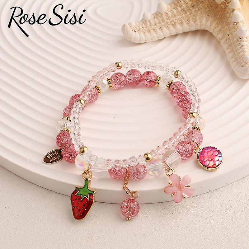 روز سيسي الكورية نمط الصيف الطازجة الشاطئ الرياح سوار عطلة الخرز سوار للنساء مرونة حبل اليد صديق مجوهرات ألعاب البراعة