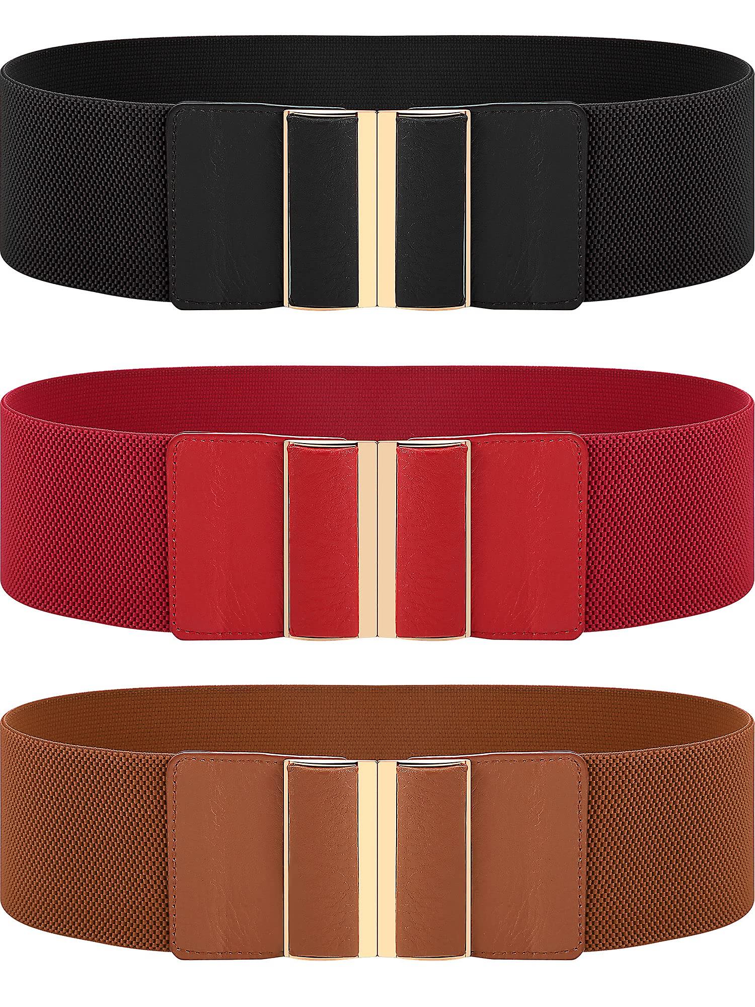 Pieces Women Wide Belt Elastic Cinch Waistband Stretch Dress