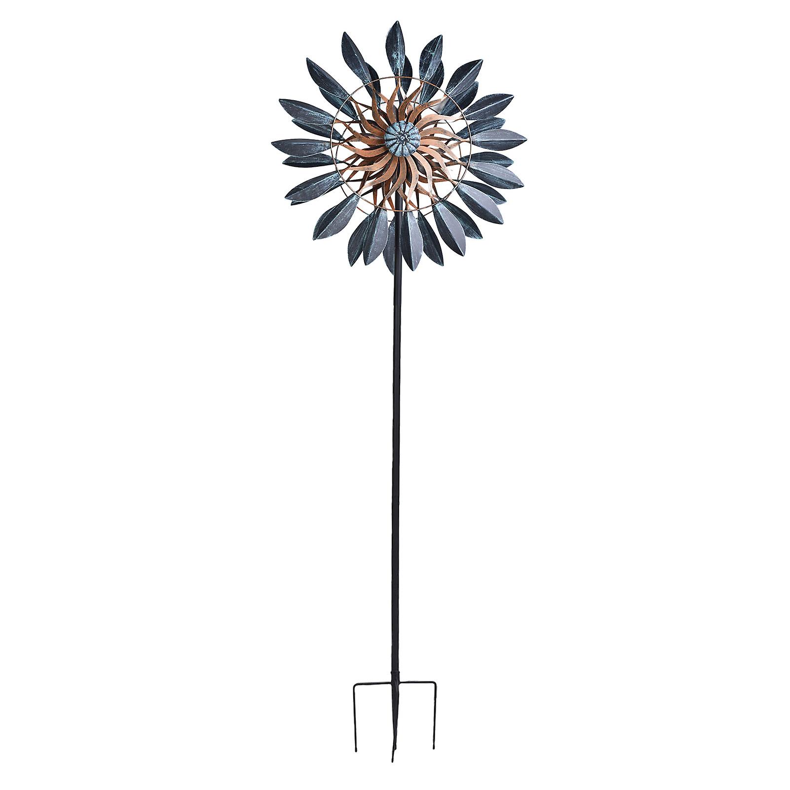 Garden Wind Spinners Spinner 360° Rotation Archaistic Double Layer with Ground Stake for Outdoor Garden Yard Patio Lawn